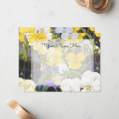 Editierbare Blumenviolette und Pansy-Muster Mitteilungskarte (Vorderseite/Rückseite Beispiel)