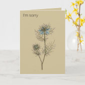 Editierbare botanische Liebe in einem nebeligen Gr Karte (Gelbe Blume)