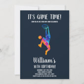 Editierbare Boys Sports Party Card mit Rainbow Bal Einladung (Vorderseite)