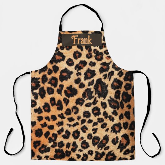 Editierbare Braune Leopard Print Personalisiert Schürze (Vorderseite)
