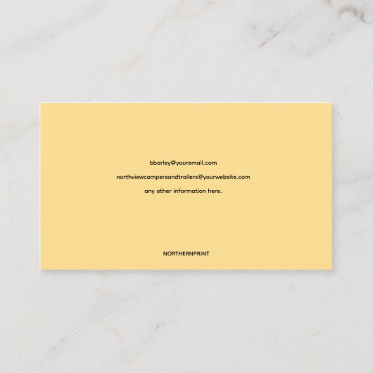 Editierbare Campers und Trailer Sales Visitenkarte (Rückseite)