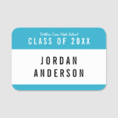 Editierbare Color School Class-Wiedersehen Namensschild (Vorderseite)