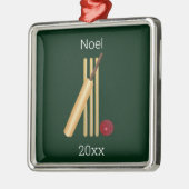 Editierbare Cricket mit einem Wicket Ornament Aus Metall (Links)