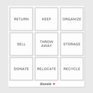 Editierbare Declutteretiketten Zuhause-Organisatio Aufkleber