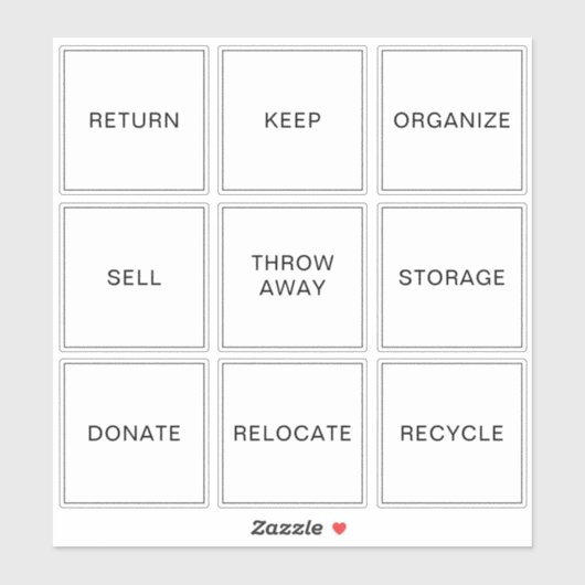 Editierbare Declutteretiketten Zuhause-Organisatio Aufkleber (Blatt)