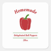 Editierbare, dehydrierte Bell-Paprikaschoten-Aufkl Quadratischer Aufkleber (Vorderseite)