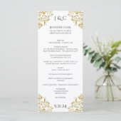 *EDITIERBARE DESIGNFARBE Nadine Hochzeitsprogramm- Programm (Stehend Vorderseite)