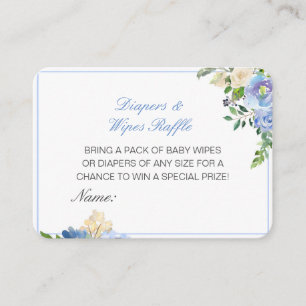 Editierbare Diapers Wipes Raffle Babydusche Beilag Begleitkarte