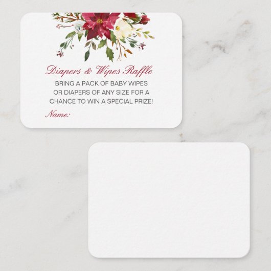 Editierbare Diapers Wipes Raffle Babydusche Beilag Begleitkarte (Vorne/Hinten)