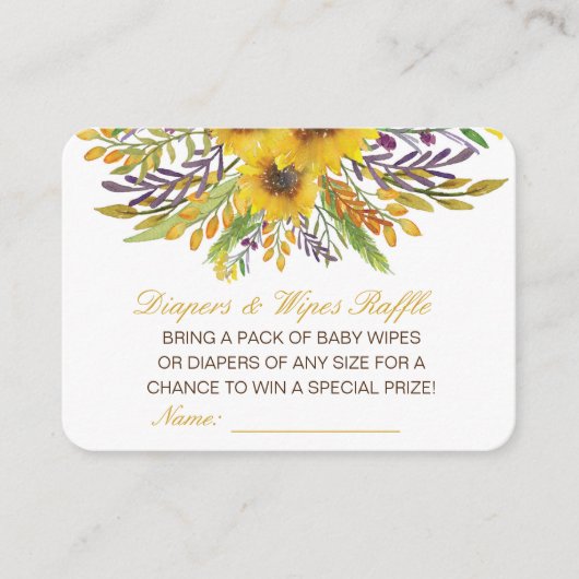 Editierbare Diapers Wipes Raffle Babydusche Beilag Begleitkarte (Vorderseite)