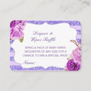 Editierbare Diapers Wipes Raffle Babydusche Beilag Begleitkarte