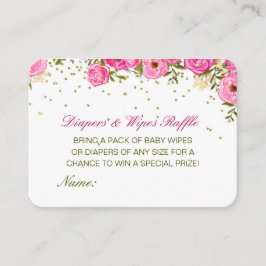 Editierbare Diapers Wipes Raffle Babydusche Beilag Begleitkarte