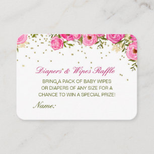 Editierbare Diapers Wipes Raffle Babydusche Beilag Begleitkarte