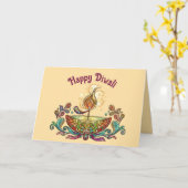 Editierbare Diwali Lamp Grußkarte Karte (Gelbe Blume)