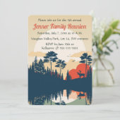 Editierbare Elch- und Baumfamilien-Wiedersehen Einladung (Stehend Vorderseite)