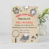 Editierbare Escape Room-Party Einladung (Stehend Vorderseite)