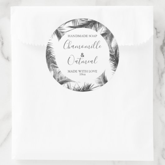 Editierbare Etiketten für Tropische Seifenverpacku Runder Aufkleber (Tasche)