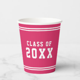 Editierbare Farbbreite Geschlossen Klasse Jahr Pappbecher