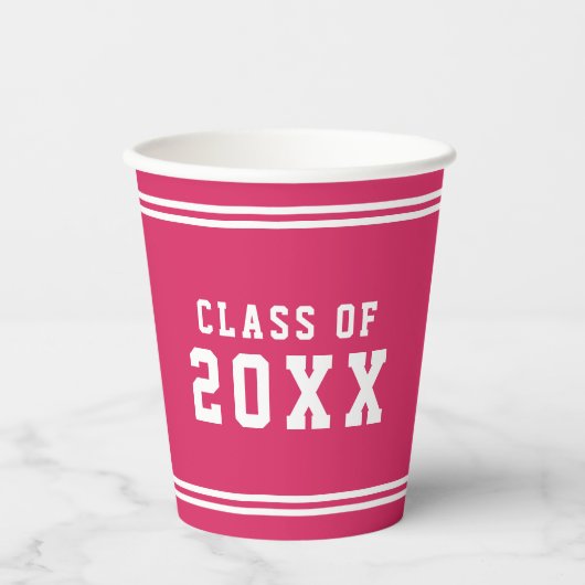 Editierbare Farbbreite Geschlossen Klasse Jahr Pappbecher (Vorderseite)