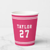 Editierbare Farbbreite Hinzufügen von Namensnummer Pappbecher (Vorderseite)