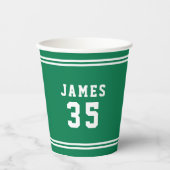 Editierbare Farbbreite Hinzufügen von Namensnummer Pappbecher (Vorderseite)