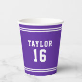 Editierbare Farbbreite Hinzufügen von Namensnummer Pappbecher (Vorderseite)