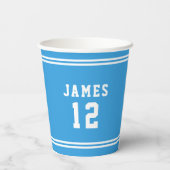 Editierbare Farbbreite Hinzufügen von Namensnummer Pappbecher (Rückseite)