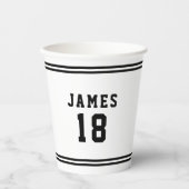 Editierbare Farbbreite Hinzufügen von Namensnummer Pappbecher (Vorderseite)