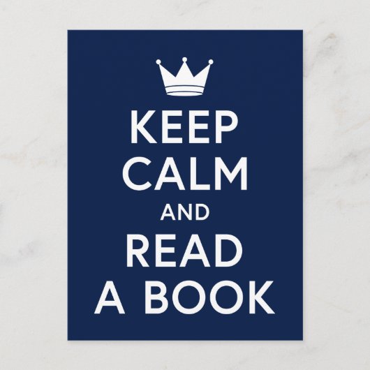 Editierbare Farbe Buchbar Ruhe Behalten und Buch l Postkarte (Vorderseite)