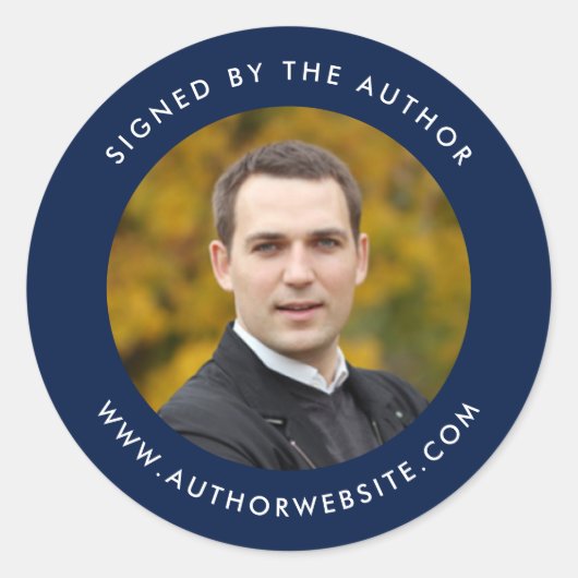 Editierbare Farbe, die vom Foto des Autors untersc Runder Aufkleber (Vorderseite)