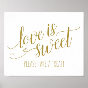 EDITIERBARE FARBE! Love is Sweet Kalligrafie-Schil Poster