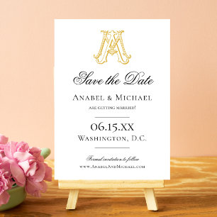 EDITIERBARE FARBE MA Monogramm AM Monogramm Speich Save The Date