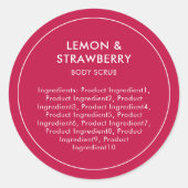 Editierbare Farbe - Modern List of Ingredients Lab Runder Aufkleber (Vorderseite)