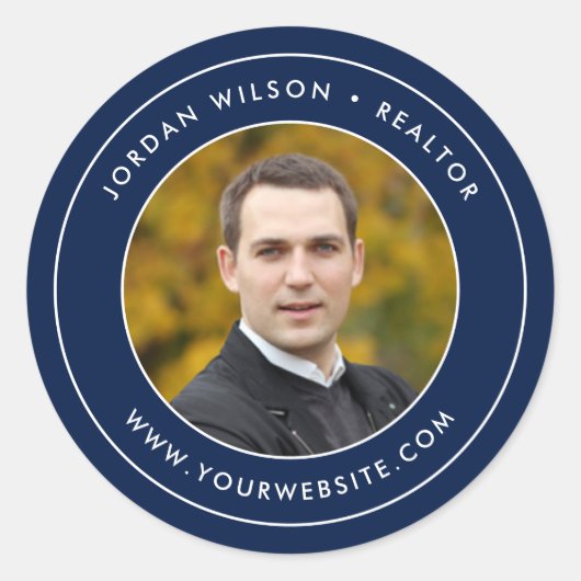 Editierbare Farbe Moderne Doppelseiten hinzufügen  Runder Aufkleber (Vorderseite)