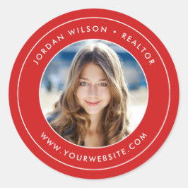 Editierbare Farbe Moderne Doppelseiten hinzufügen  Runder Aufkleber