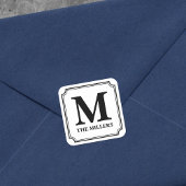 Editierbare Farbe Moderne klassische Familienname Quadratischer Aufkleber