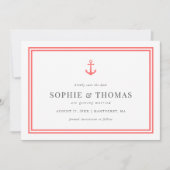 Editierbare Farbe Moderner klassischer Anker Save Einladung (Vorderseite)
