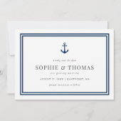 Editierbare Farbe Moderner klassischer Anker Save Einladung (Vorderseite)