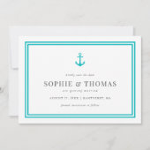 Editierbare Farbe Moderner klassischer Anker Save Einladung (Vorderseite)