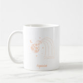 Editierbare Farbe Peach Aquarius Zodiac Zeichen Kaffeetasse (Links)