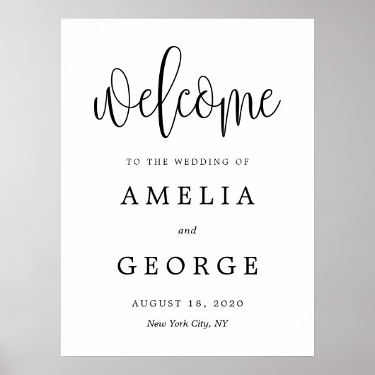 Editierbare FARBE und GRÖSSE Begrüßungszeichen LCC Poster (Vorne)