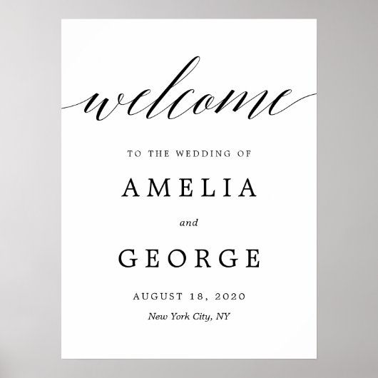 Editierbare FARBE und GRÖSSE Begrüßungszeichen MSC Poster (Vorne)