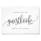 Editierbare FARBE und GRÖSSE Gästebuchssymbol für Fotodruck (Vorne)