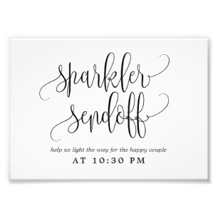 Editierbare FARBE und GRÖSSE Sparkler Sendoff Sign Fotodruck