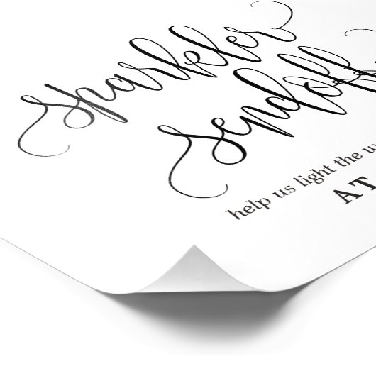 Editierbare FARBE und GRÖSSE Sparkler Sendoff Sign Fotodruck (Ecke)