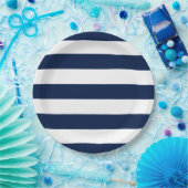 Editierbare Farbe und große weiße Streifen Pappteller (Party)