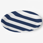 Editierbare Farbe und große weiße Streifen Pappteller (Schrägansicht)
