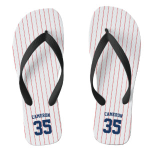 Editierbare Farben Baseball Jersey Streifen Name Badesandalen