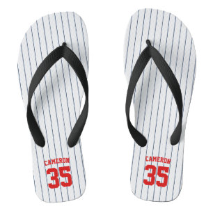 Editierbare Farben Baseball Jersey Streifen Name Badesandalen