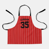Editierbare Farben Baseball Jersey Streifen Name K Schürze (Vorderseite)